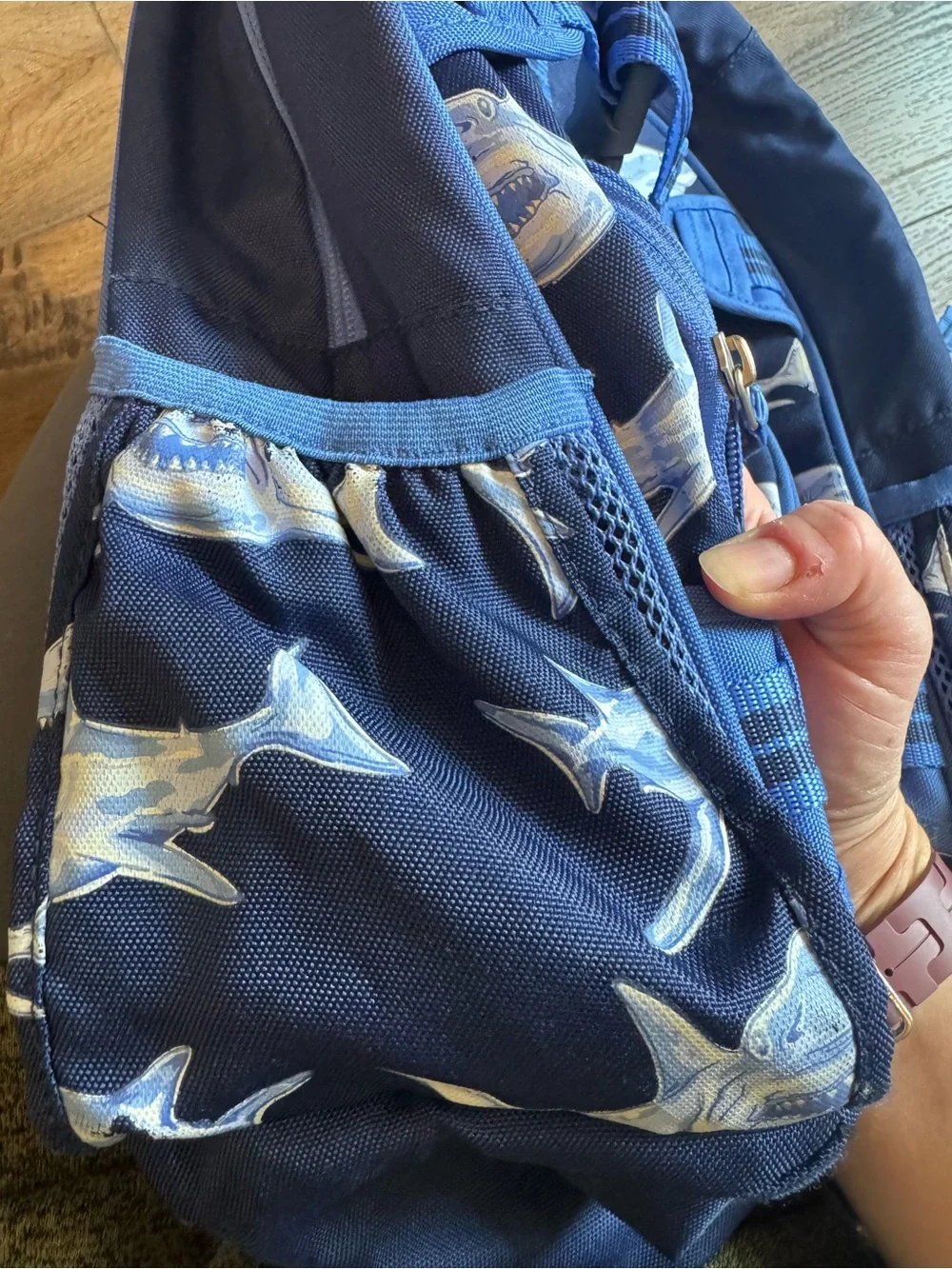 Size small Pottery Barn Kids shark backpack